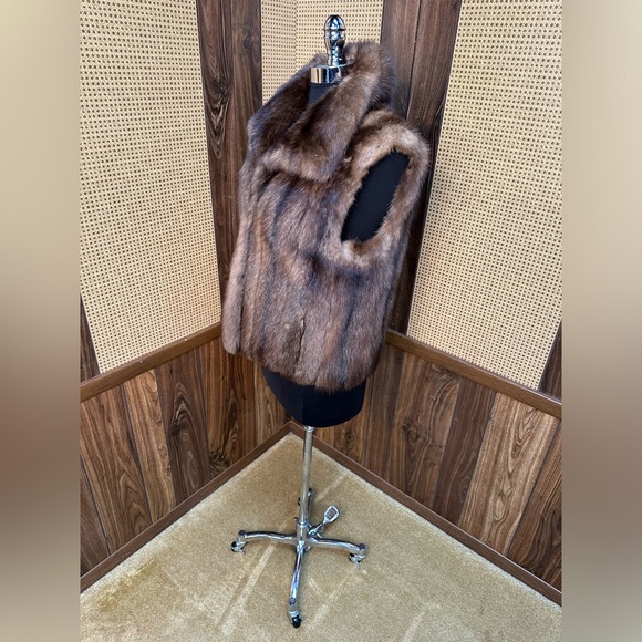 MICHAEL KORS DESIGNER RUSSIAN SABLE & CASHMERE LINING FUR VEST JACKET COAT SMALL - Picture 4 of 11